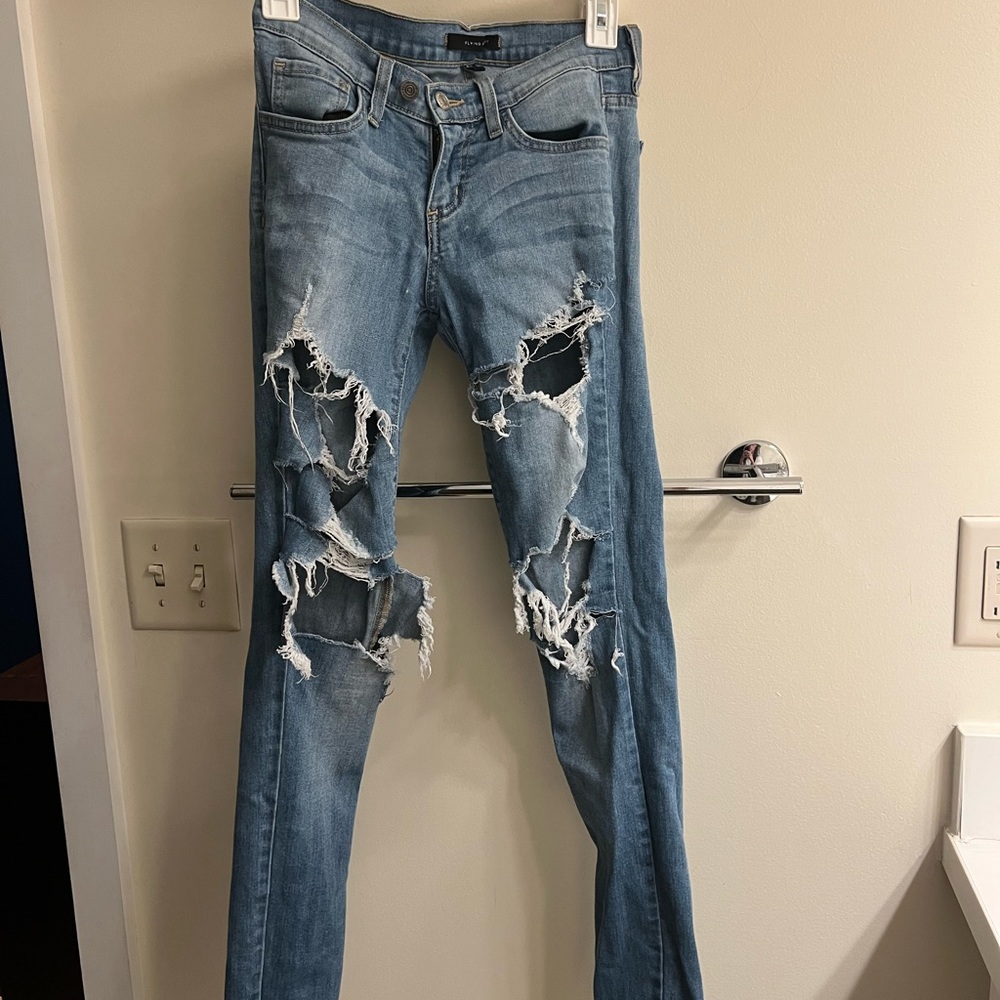 Lightly Worn Skinny Ripped Jeans